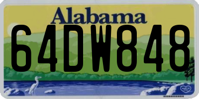 AL license plate 64DW848