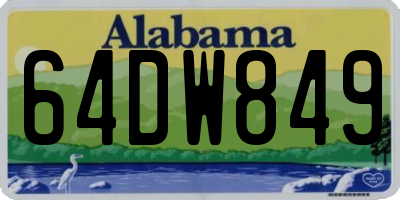 AL license plate 64DW849