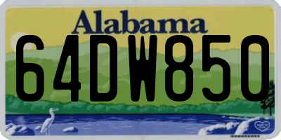 AL license plate 64DW850