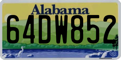 AL license plate 64DW852