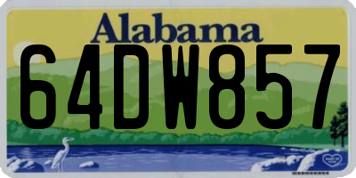 AL license plate 64DW857