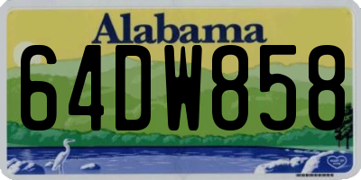 AL license plate 64DW858