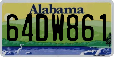 AL license plate 64DW861