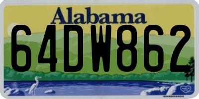 AL license plate 64DW862