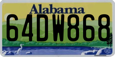 AL license plate 64DW868