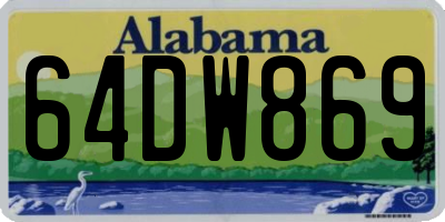 AL license plate 64DW869