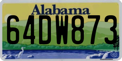 AL license plate 64DW873