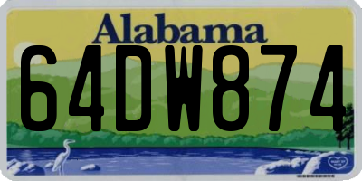 AL license plate 64DW874