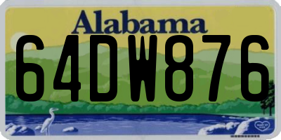 AL license plate 64DW876