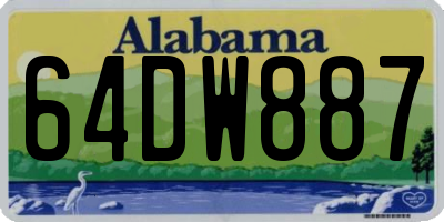 AL license plate 64DW887