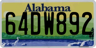 AL license plate 64DW892