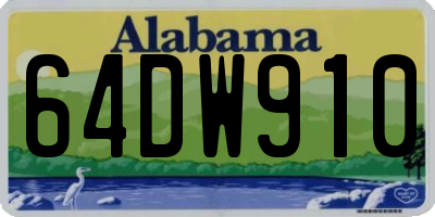 AL license plate 64DW910