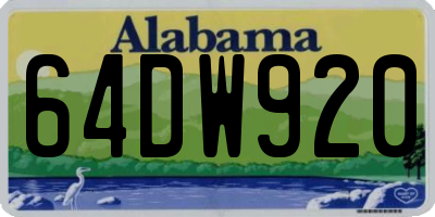 AL license plate 64DW920
