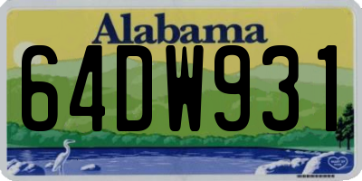 AL license plate 64DW931
