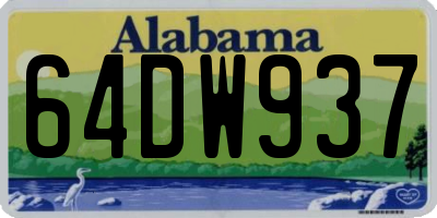 AL license plate 64DW937