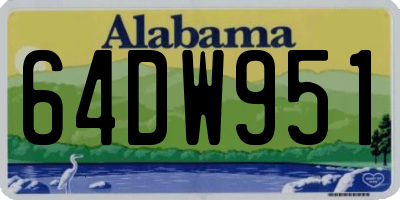 AL license plate 64DW951