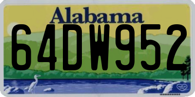 AL license plate 64DW952