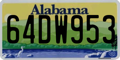 AL license plate 64DW953