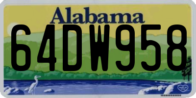 AL license plate 64DW958
