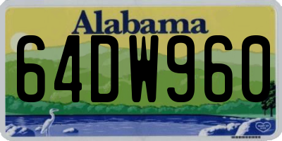 AL license plate 64DW960