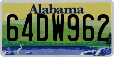 AL license plate 64DW962