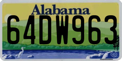 AL license plate 64DW963