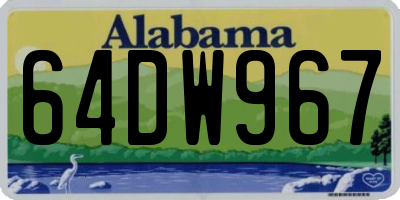 AL license plate 64DW967