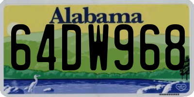 AL license plate 64DW968