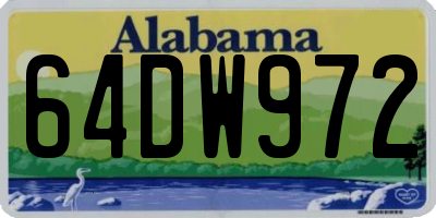 AL license plate 64DW972