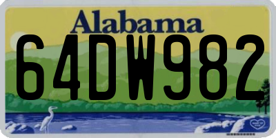 AL license plate 64DW982