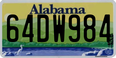 AL license plate 64DW984
