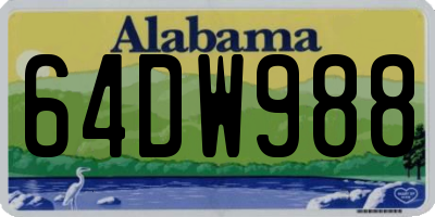 AL license plate 64DW988