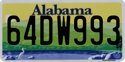 AL license plate 64DW993