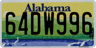 AL license plate 64DW996