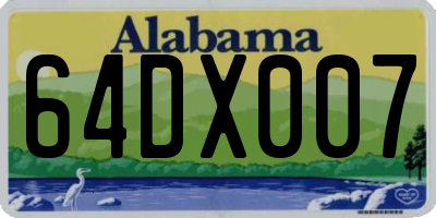 AL license plate 64DX007
