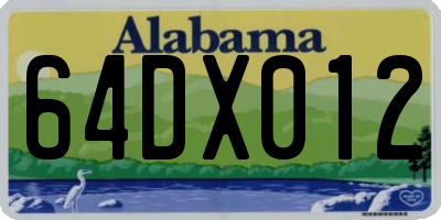 AL license plate 64DX012