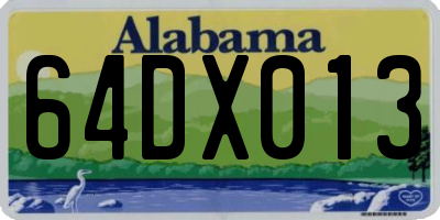 AL license plate 64DX013