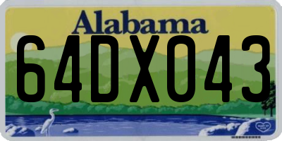 AL license plate 64DX043