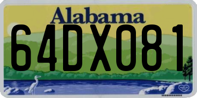 AL license plate 64DX081