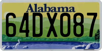 AL license plate 64DX087