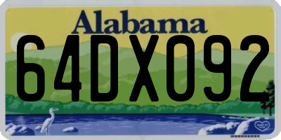 AL license plate 64DX092