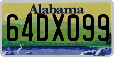 AL license plate 64DX099