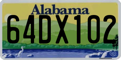 AL license plate 64DX102