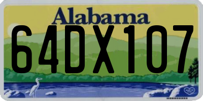 AL license plate 64DX107