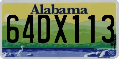 AL license plate 64DX113