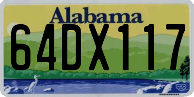 AL license plate 64DX117