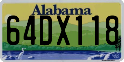 AL license plate 64DX118