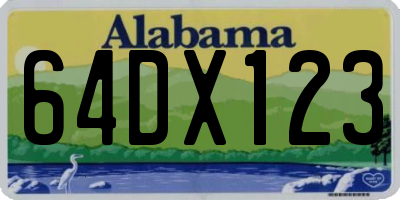 AL license plate 64DX123