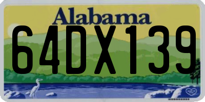 AL license plate 64DX139