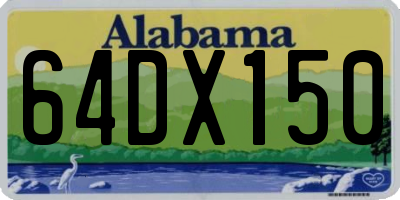 AL license plate 64DX150